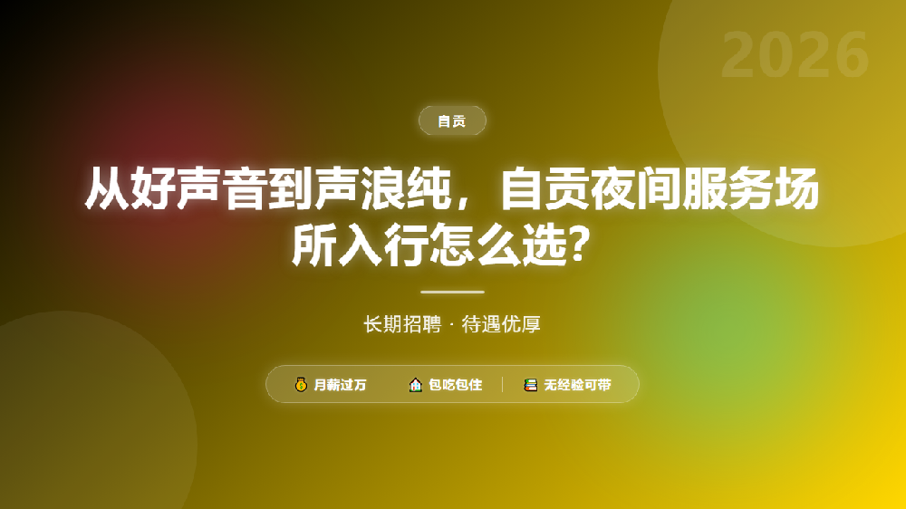 从好声音到声浪纯，自贡夜间服务场所入行怎么选？